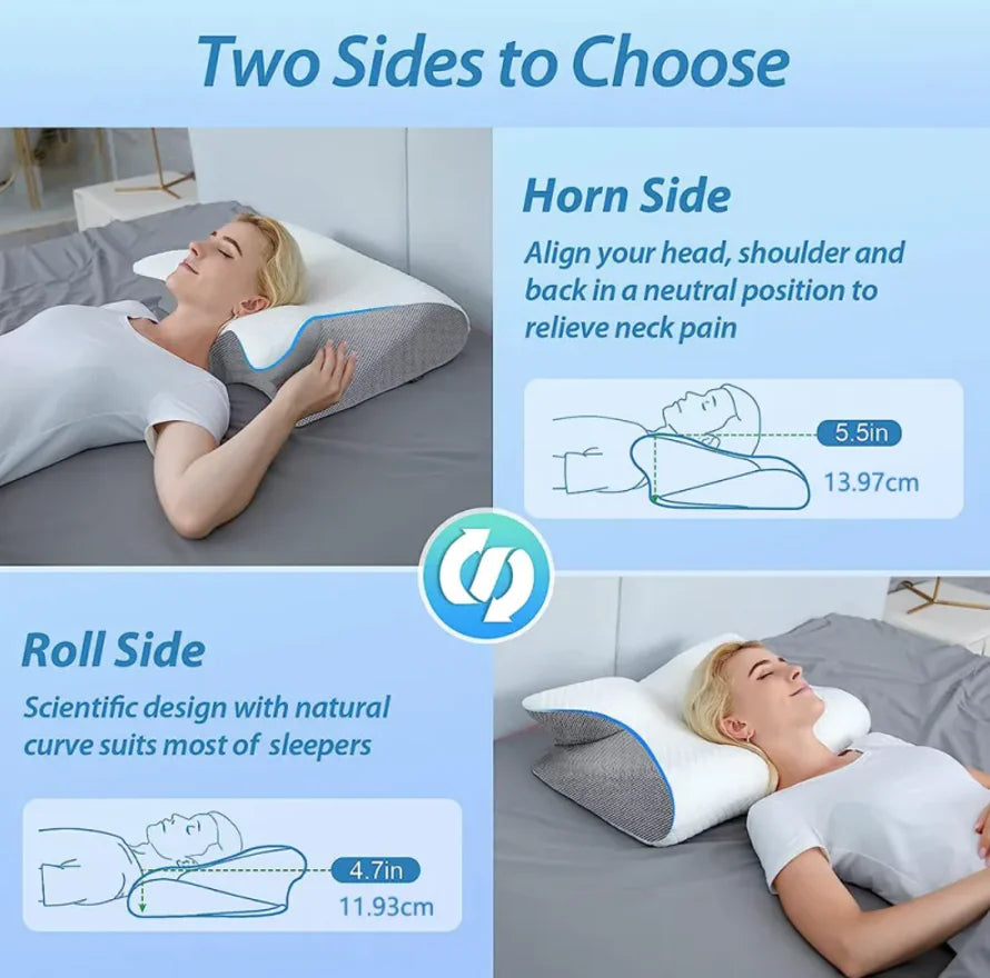 Restrove butterfly memory foam neck pillow with air-layer cover