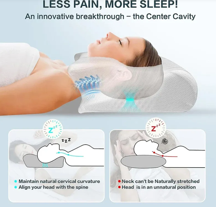 Memory Foam Cervical Pillow with Breathable Mesh
